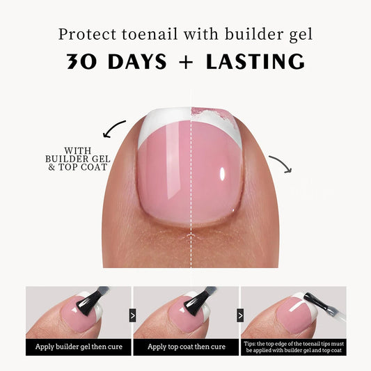 1Pack Toe Nail Tips - Short French Tip Press On Toenails 100/120Pcs Pink Soft Gel Tips ToeNails Soak Off Fake Toe Nail Extension