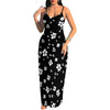 Women's spring and summer sleeveless knee length dress with hollowed out pullover, butterfly print beach casual dress