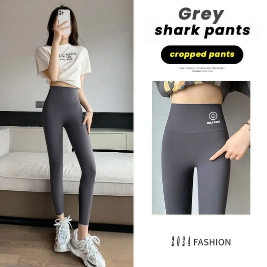 High Waisted Belly Lifting Buttocks Without Trace Pants Embarrassment-free Line Shark Pants Women Outside Bottoming Pants