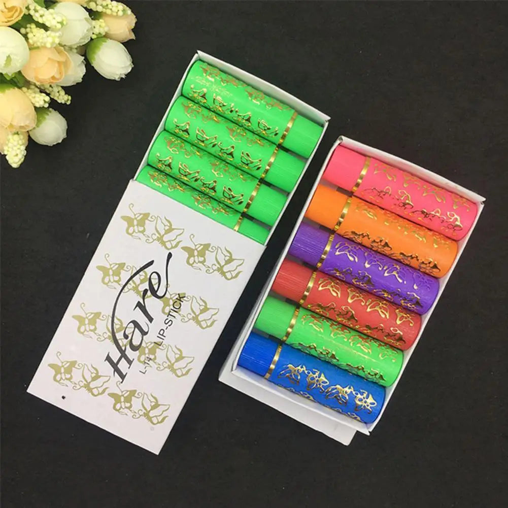 Color Changing Lipstick Long Lasting Balm Dark Green Magic Lipgloss Butterfly Lip Tint Cosmetics Makeup Lipstick 6pc/set