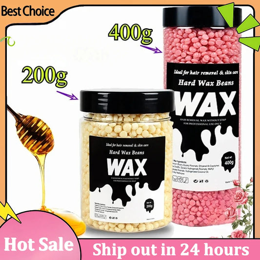 Unisex Painless Hot Film Wax Beans 200g-400g Canning Fast Waxing for Bikini Area Face And Body Hair Removal