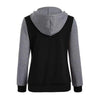 Drawstring Women Jacket Fall Winter Color Block Sports Hoodie Jacket Button Hooded Long Sleeve Hoodies Jogging Women Sweatshirts