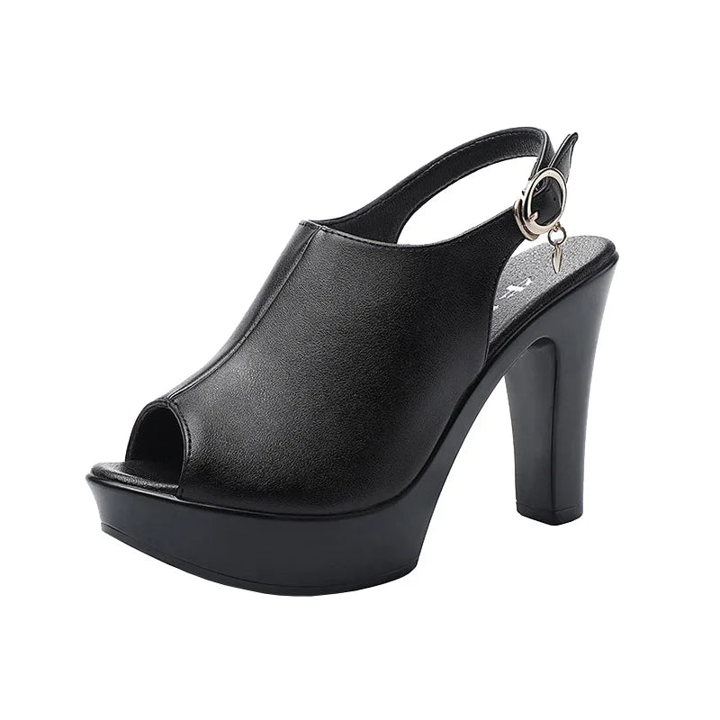 8cm 11cm 13cm Small Big Size 32-43 Slingback Thick Platform Wedges Shoes 2025 Summer Block High Heels Sandals Office Model Dress