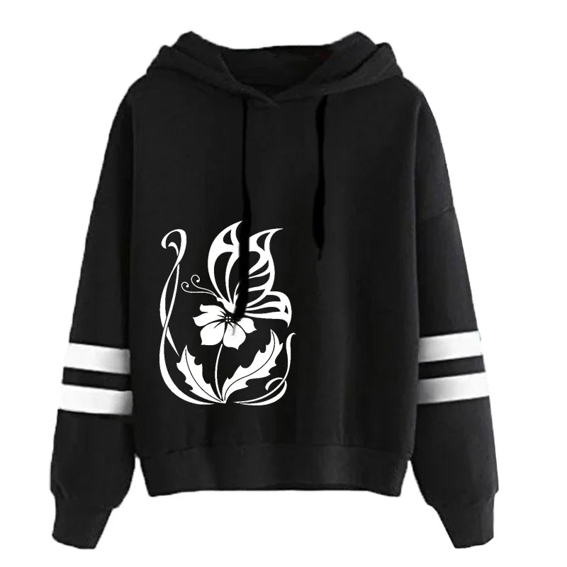 Fashion Womens Sweatshirts Hot Sales Autumn Winter Versatile Pullovers Hoodies Woman Stripe Style Casual Sports Daily Simplicity