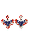 Patriotic Amertican Bald Eagle Beaded Earrings
