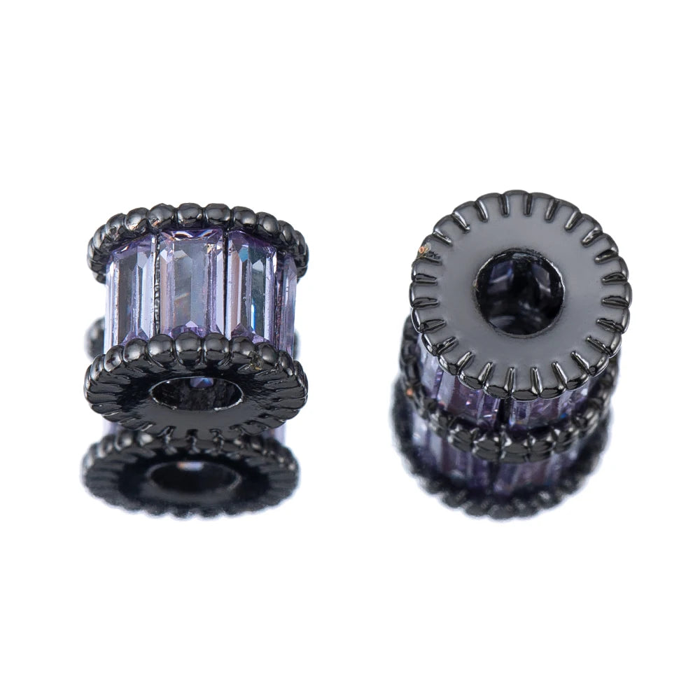 5pcs Metal Zircon Copper Snowflake Spacer Beads Bracelets Barrel Spacers Beads Accessories Necklace Jewelry Making Components