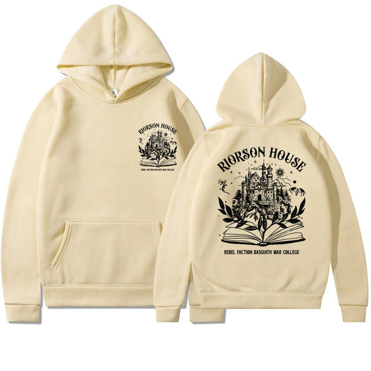 Fourth Wing Hoodie Riorson House Hooded Sweatshirt Iron Flame Basgiath War College Shirt Trendy 2Side Print Golden Dragon Hoodie