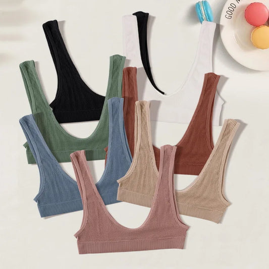 Women Push Up Brassiere Sports Deep-U Shape Bralette Nowire Underwear Female Comfy Sexy Lingerie Top Intimates Seamless Bras