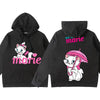 Disney The AristoCats Sweater Disney Marie Women's Small Autumn Winter Hooded Jacket Girls' Clothes Cute Cartoon Comfortable