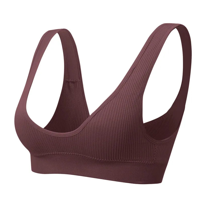 Women Push Up Brassiere Sports Deep-U Shape Bralette Nowire Underwear Female Comfy Sexy Lingerie Top Intimates Seamless Bras