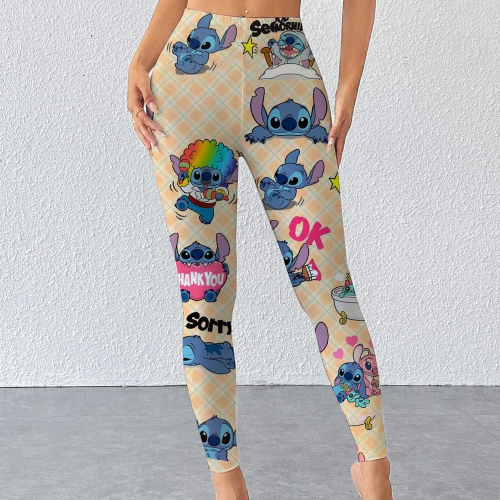Disney Stitch print Leggings For Women Leggings camouflage Fitness Pants Soft Stretchy Tights Leggings Physical