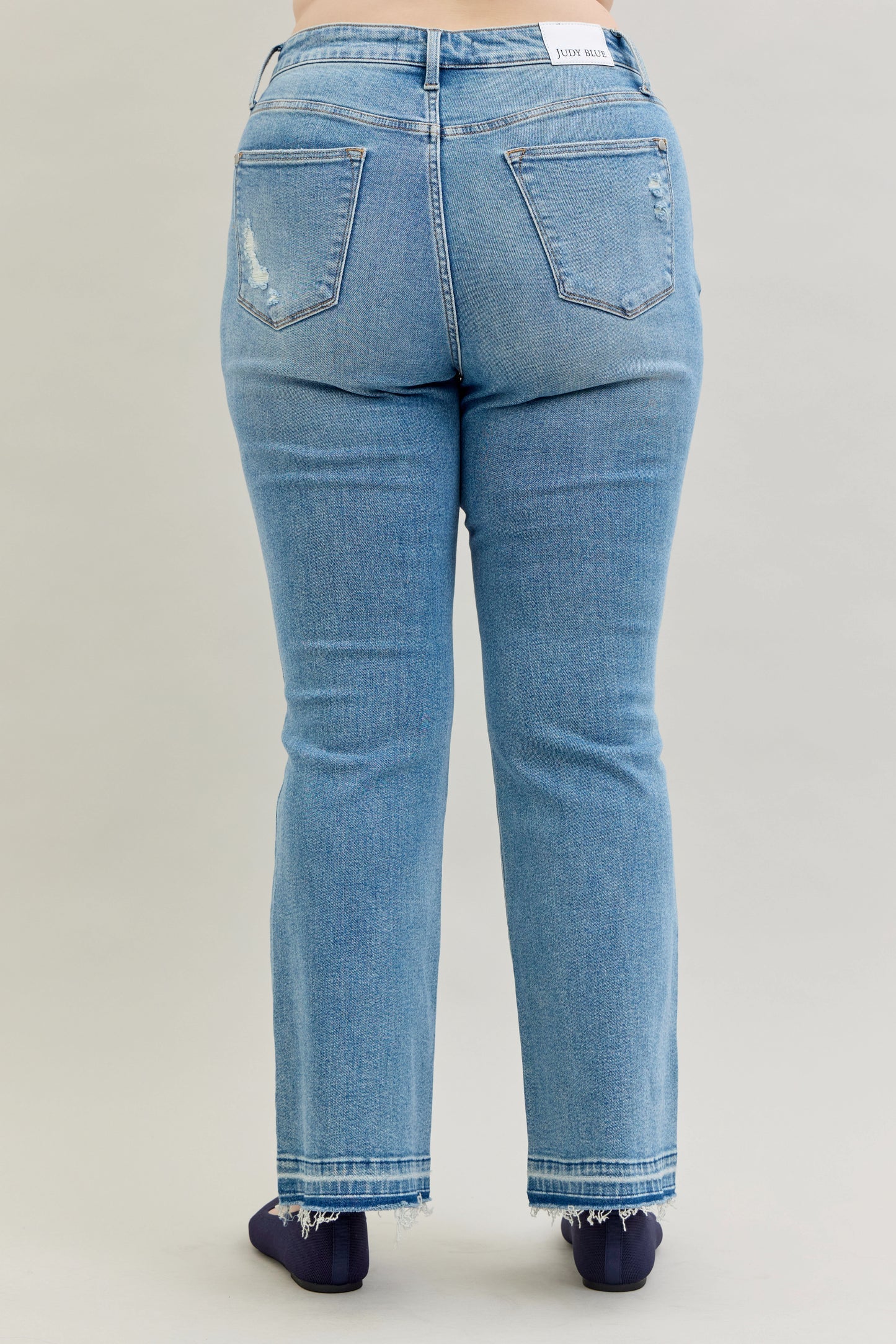 Judy Blue Jeans (NP) - Mid Rise Distressed Release Hem Boot Cut
