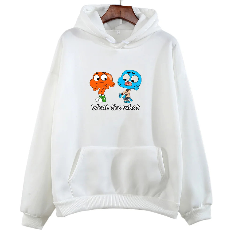 Game Animation Hooded Gumball Aesthetic Cute Retro Sweatshirt for Autumn/Winter Fleece Clothing Moletom Manga Harajuku Hoody