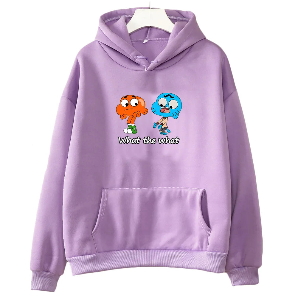 Game Animation Hooded Gumball Aesthetic Cute Retro Sweatshirt for Autumn/Winter Fleece Clothing Moletom Manga Harajuku Hoody