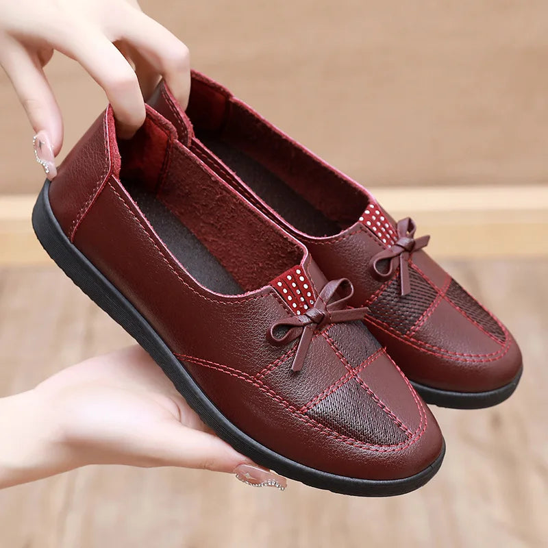 2024 Cheap Shoes Women Leather Flats Female Flats Spring Shoes Classic Women's Loafers Casual Leather Shoes