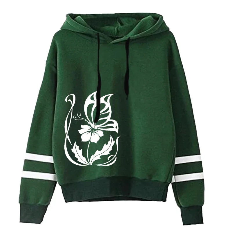 Fashion Womens Sweatshirts Hot Sales Autumn Winter Versatile Pullovers Hoodies Woman Stripe Style Casual Sports Daily Simplicity