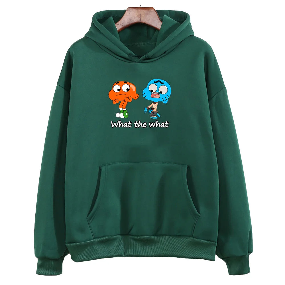 Game Animation Hooded Gumball Aesthetic Cute Retro Sweatshirt for Autumn/Winter Fleece Clothing Moletom Manga Harajuku Hoody