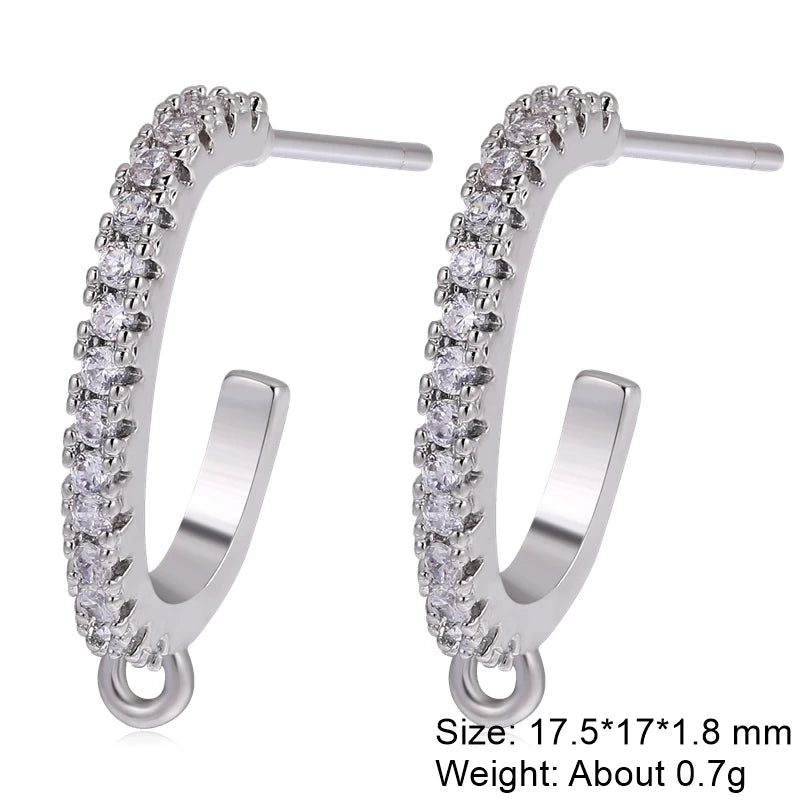 Juya 2Pcs Antiallergic Earwire Fasteners Basic Fixtures Earring Hook Clasps Accessories For DIY Women's Charms Earrings Making