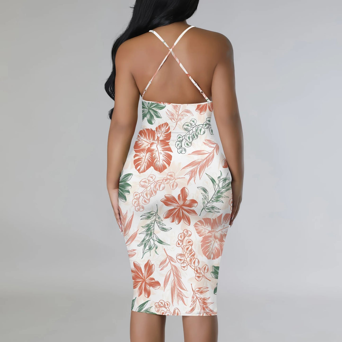 Women's clothing 2025 spring/summer new custom casual loose floral print hollow suspender dress