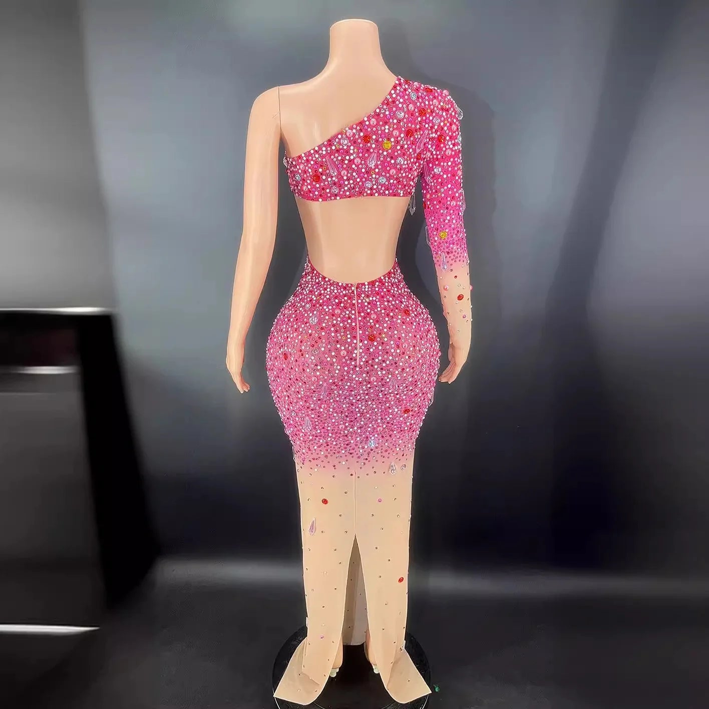 Rhinestone Pearl Cut Evening Dress Classic Birthday Skinny Elegant Performance Vestidos Elegantes Mujer Knie Lange Party Kleider