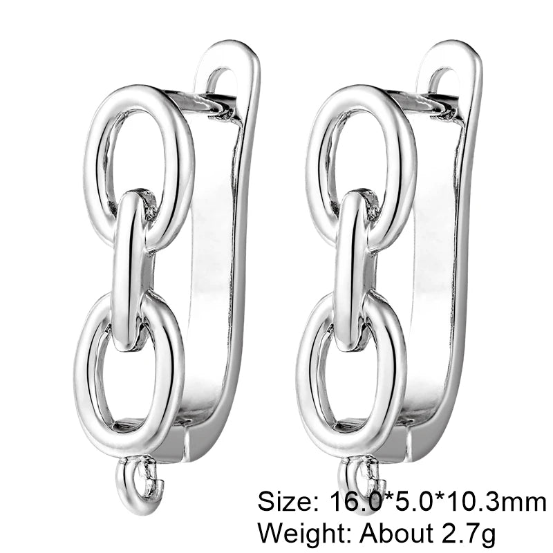Juya 2Pcs Antiallergic Earwire Fasteners Basic Fixtures Earring Hook Clasps Accessories For DIY Women's Charms Earrings Making