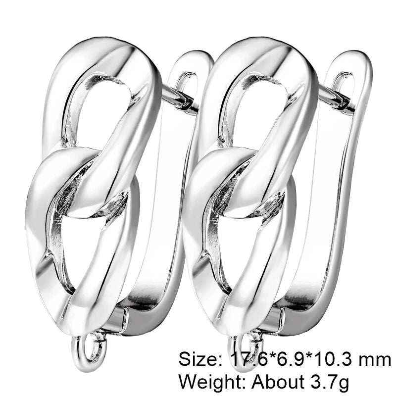 Juya 2Pcs Antiallergic Earwire Fasteners Basic Fixtures Earring Hook Clasps Accessories For DIY Women's Charms Earrings Making