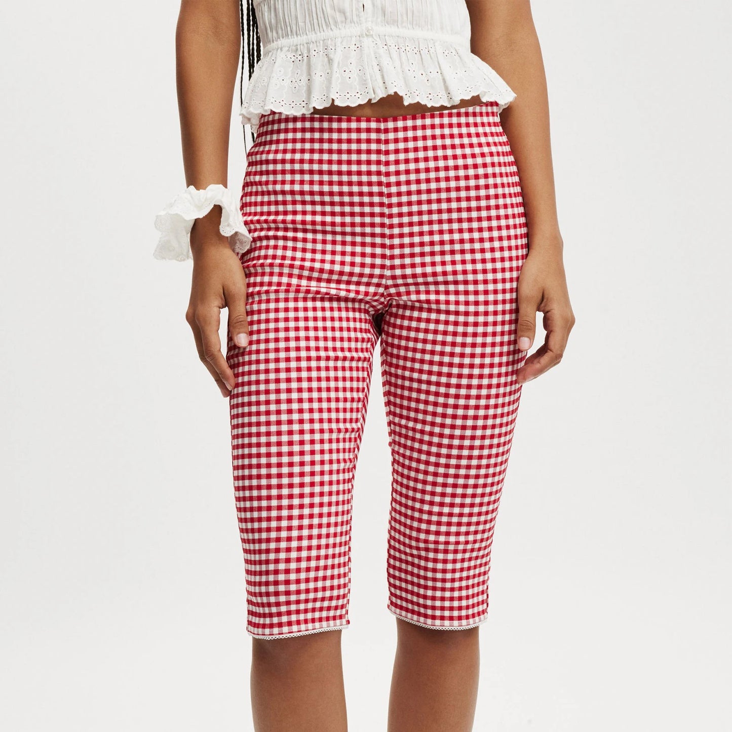 hirigin Y2k Women Capri Pants Knee Length Graphic Print Cropped Leggings Low Elastic Waist Bottoms Going Out Trousers