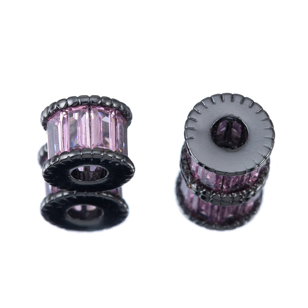 5pcs Metal Zircon Copper Snowflake Spacer Beads Bracelets Barrel Spacers Beads Accessories Necklace Jewelry Making Components