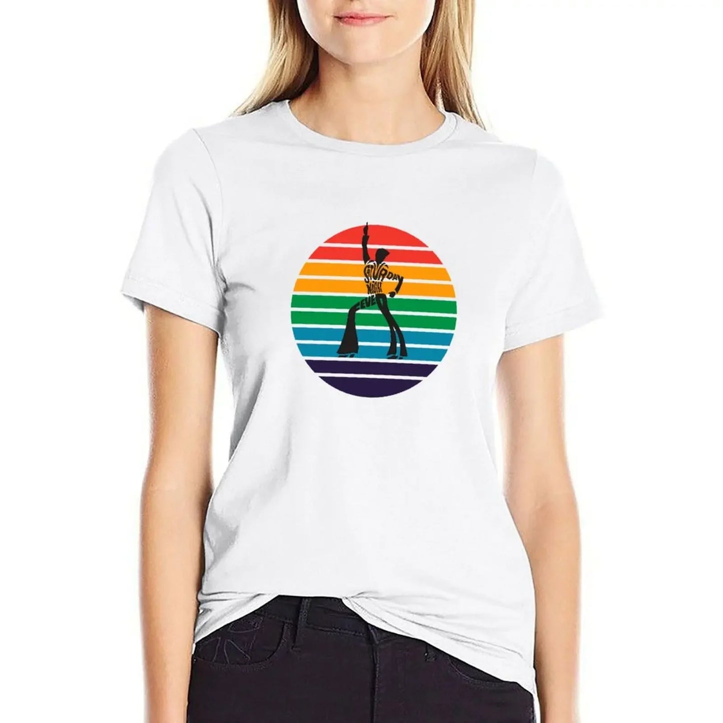 Saturday Night Fever Multi Colors T-Shirt oversized female graphics black t shirts for Women
