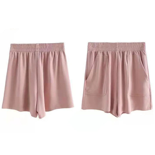 Casual Women's Shorts High Waist Summer Sports Shorts With Pocket Loose Homewear Bottoms Girls Homewear Wide Leg Sweat Short