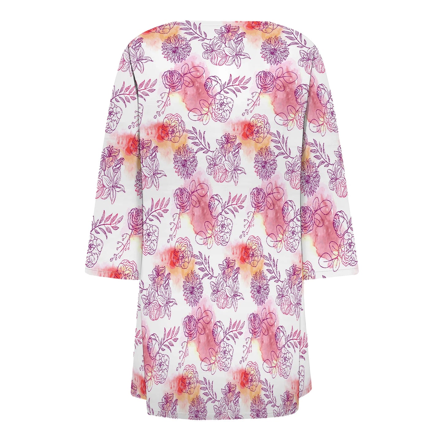 Women's Lightweight Floral Print Half Sleeve Blouse Shirts Thin Coat Cardigan Mod with Pocket