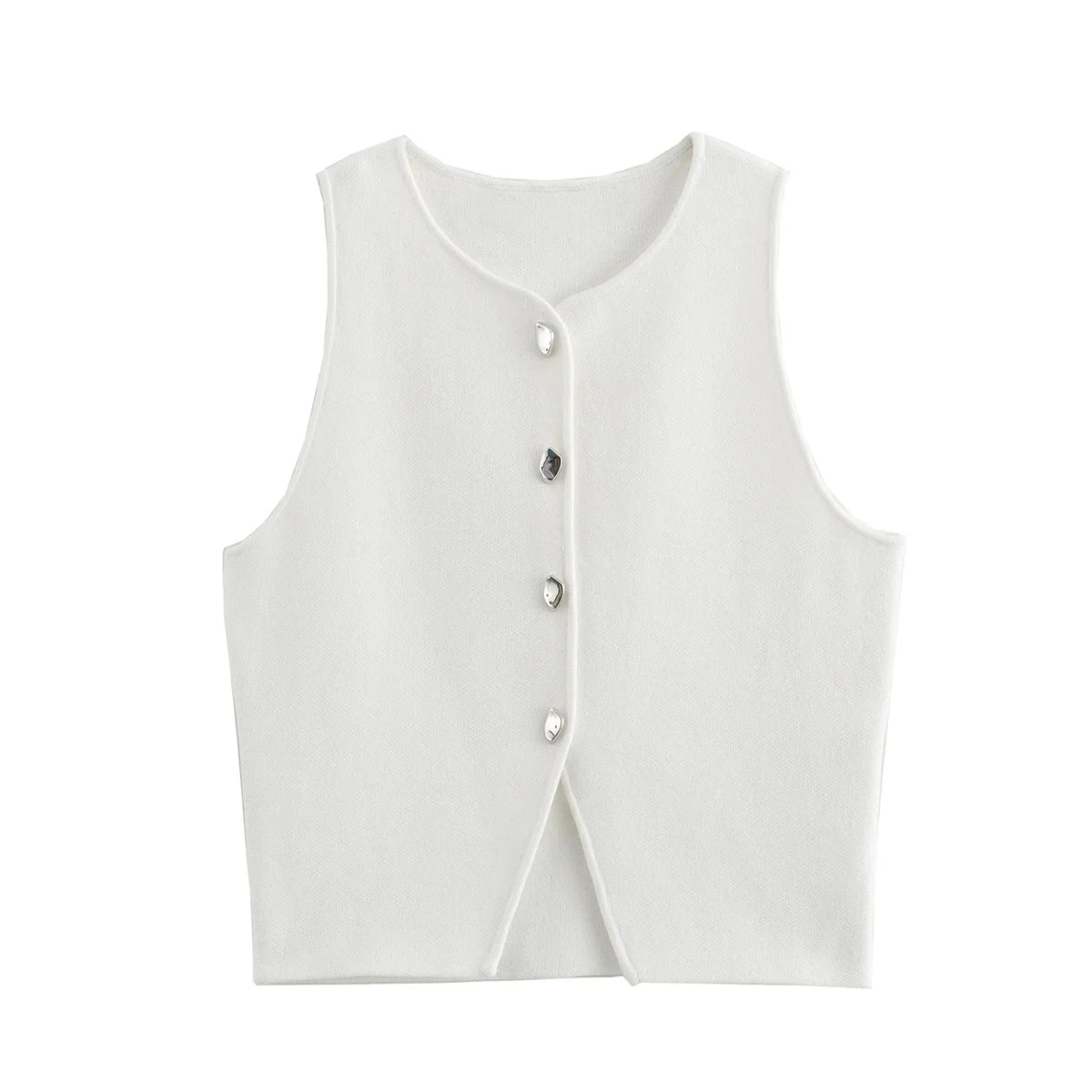 Fall 2025 Knit Vest For Women Sleeveless Cropped Woman White Vest Fall Asymmetrical Slim Sweater Vests Top Basic Slim Shirt