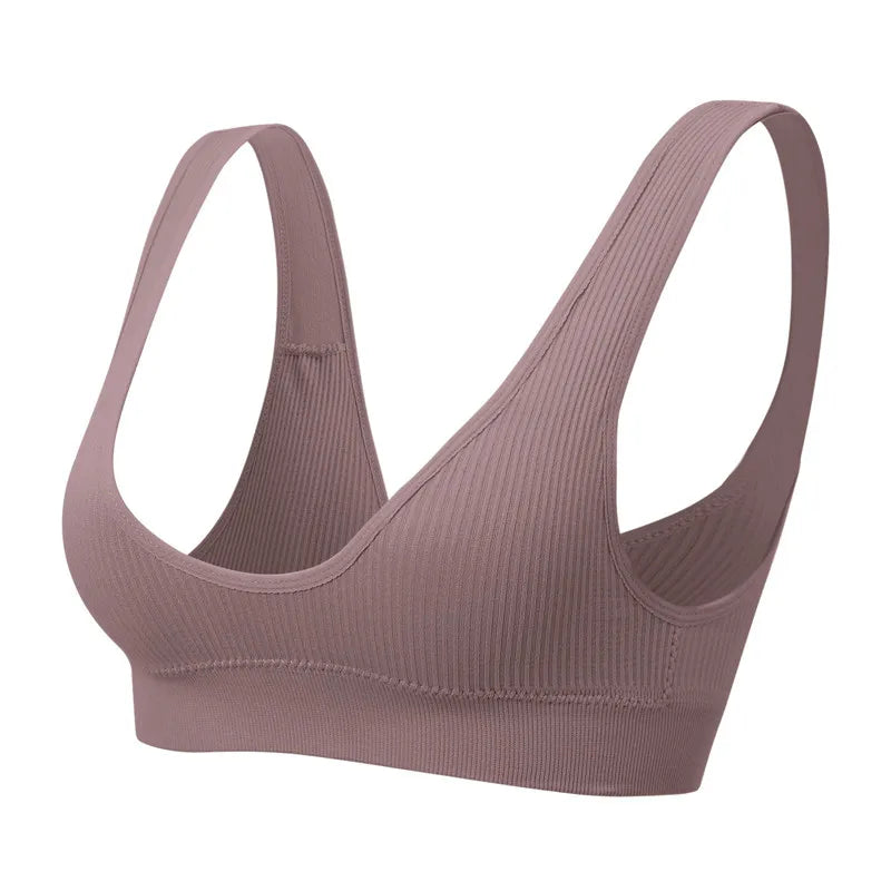 Women Push Up Brassiere Sports Deep-U Shape Bralette Nowire Underwear Female Comfy Sexy Lingerie Top Intimates Seamless Bras
