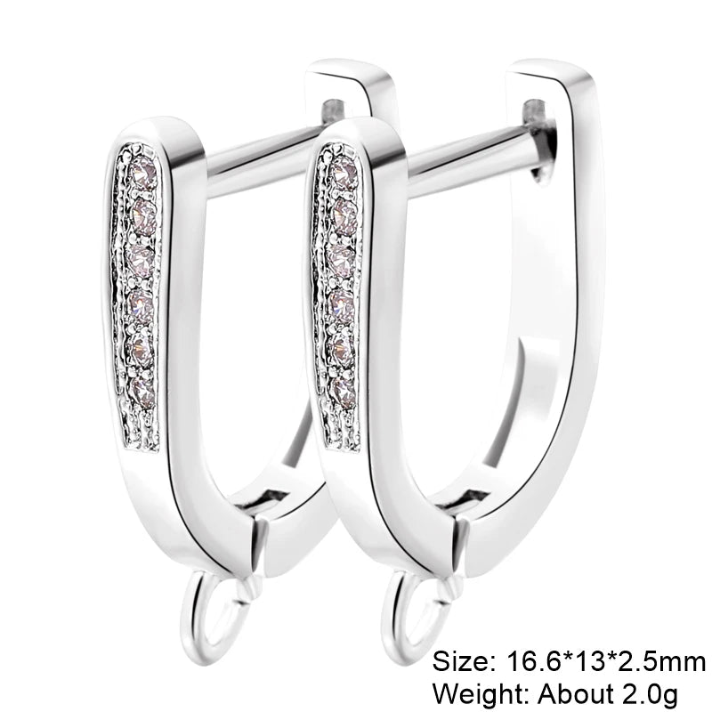 Juya 2Pcs Antiallergic Earwire Fasteners Basic Fixtures Earring Hook Clasps Accessories For DIY Women's Charms Earrings Making