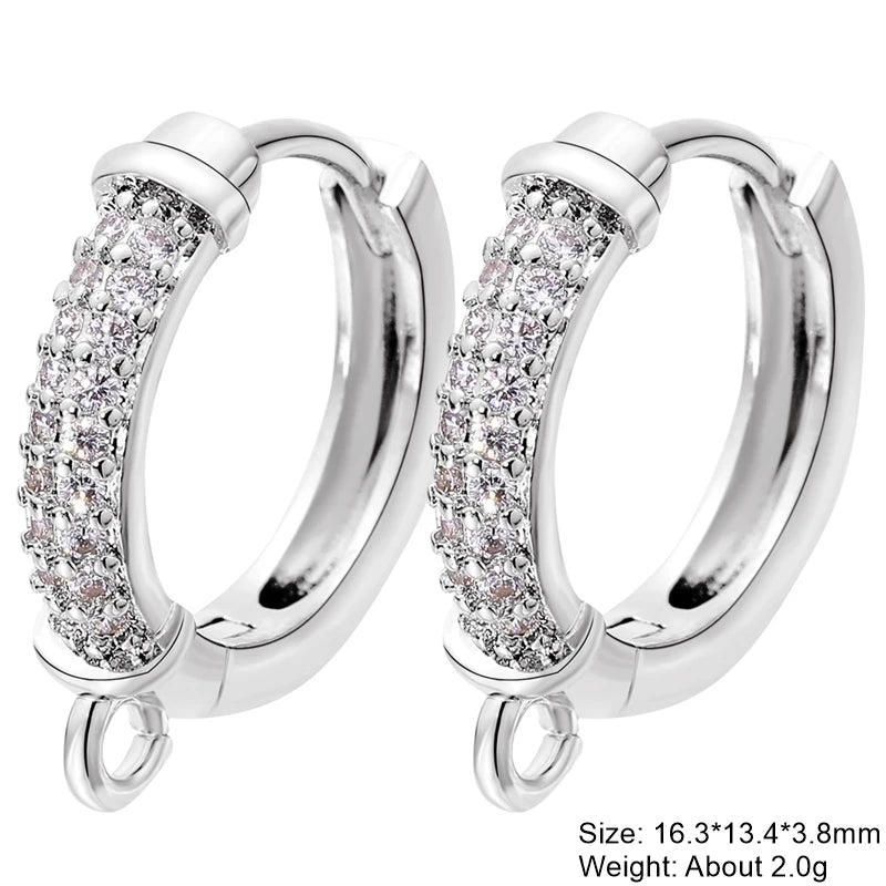 Juya 2Pcs Antiallergic Earwire Fasteners Basic Fixtures Earring Hook Clasps Accessories For DIY Women's Charms Earrings Making