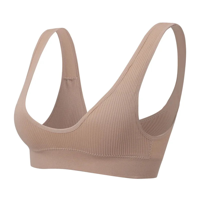 Women Push Up Brassiere Sports Deep-U Shape Bralette Nowire Underwear Female Comfy Sexy Lingerie Top Intimates Seamless Bras