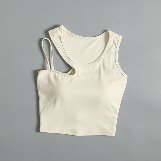 Integrated sports underwear for women summer yoga exercise fitness bra high-value running shock-proof gathering vest wear