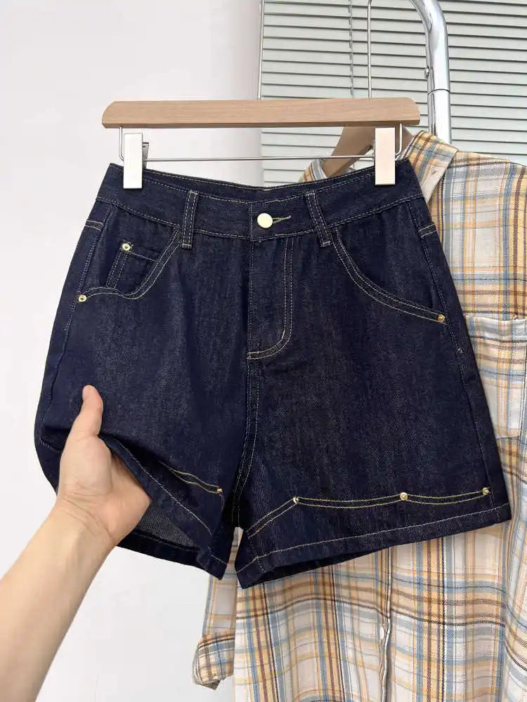 High Waist Plus Size Women's Short Fashion New Commuting Straightleg Jean Summer Simple All Match Wide Leg Pants