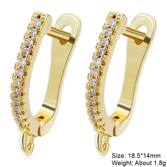 Juya 2Pcs Antiallergic Earwire Fasteners Basic Fixtures Earring Hook Clasps Accessories For DIY Women's Charms Earrings Making