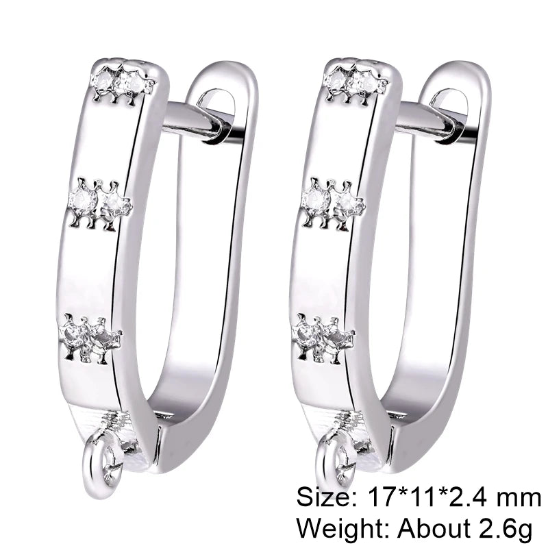 Juya 2Pcs Antiallergic Earwire Fasteners Basic Fixtures Earring Hook Clasps Accessories For DIY Women's Charms Earrings Making