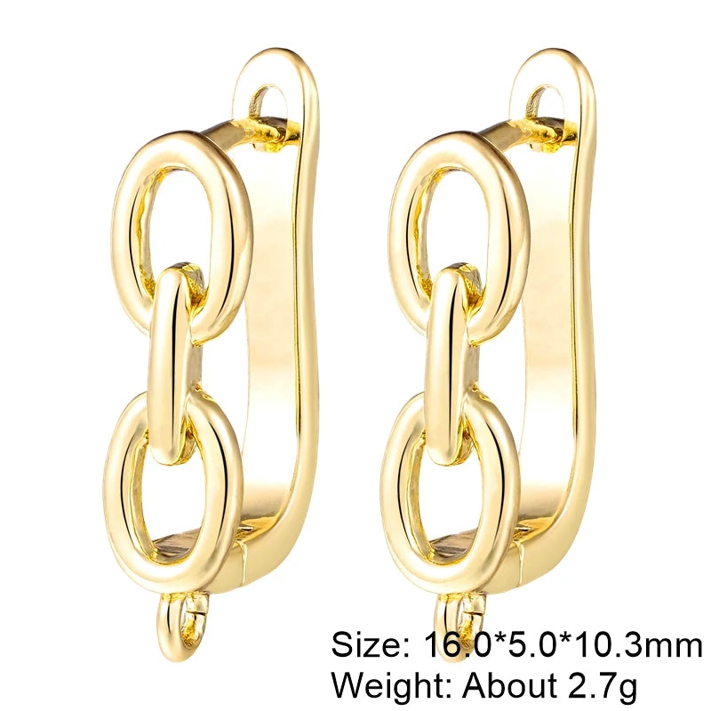 Juya 2Pcs Antiallergic Earwire Fasteners Basic Fixtures Earring Hook Clasps Accessories For DIY Women's Charms Earrings Making
