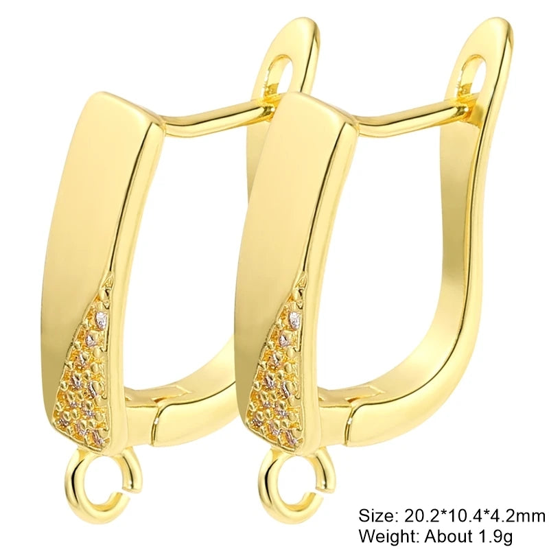 Juya 2Pcs Antiallergic Earwire Fasteners Basic Fixtures Earring Hook Clasps Accessories For DIY Women's Charms Earrings Making
