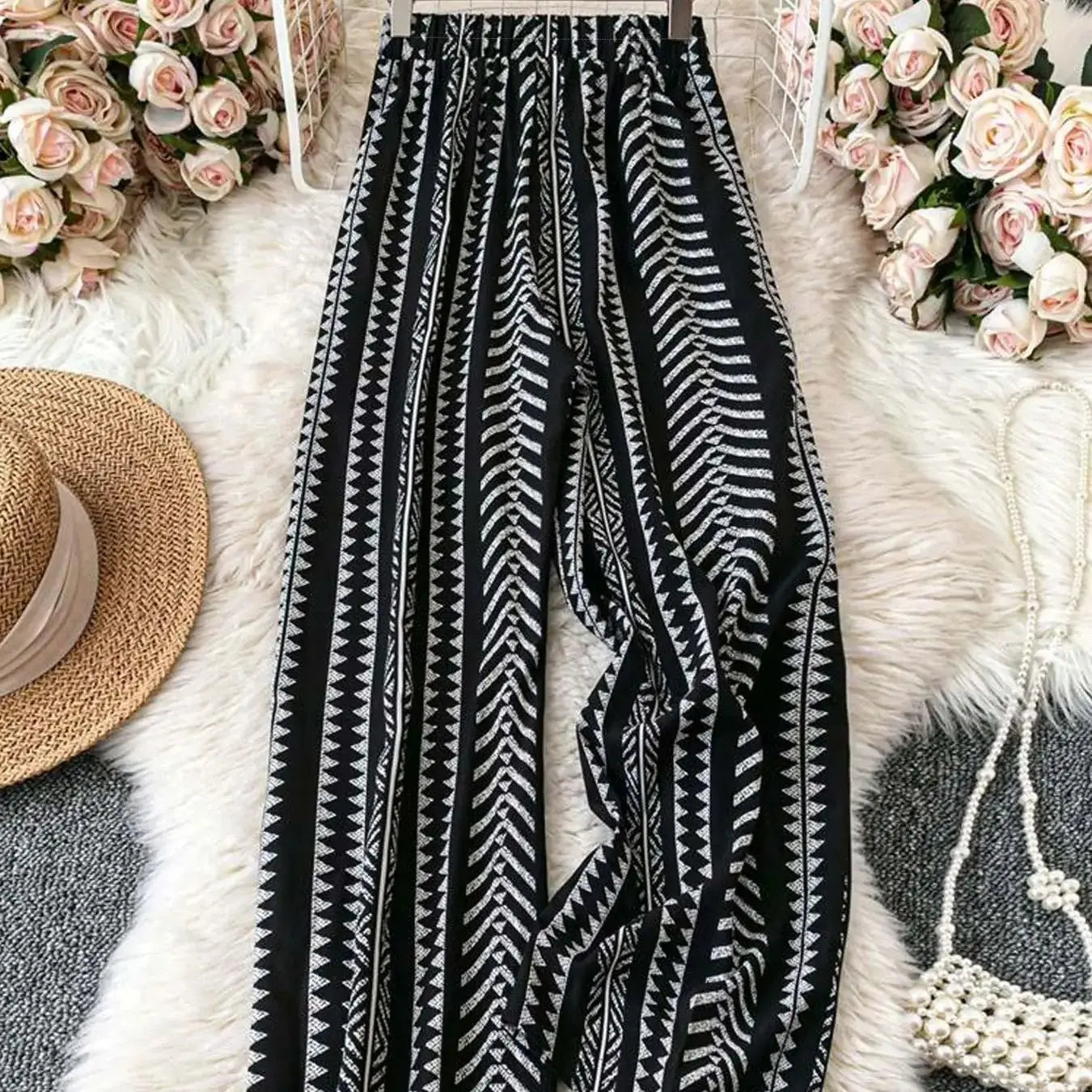 【Plus Size】 Floral Print Tie Waist Pants, Casual Comfy Trousers for Daily Wear, Women's Bottoms for All Seasons