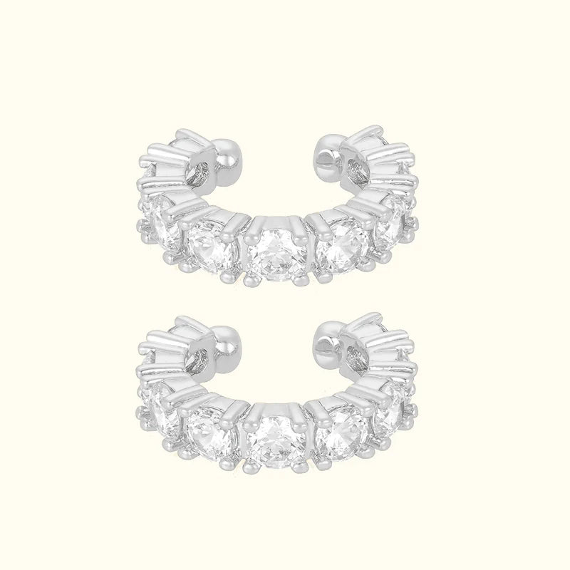 Crmya Hiphop Hoop Earring for Women Yellow Gold Color Zircon cuff Hoop Earrings Fashion Women 2024 Jewelry Accessories Wholesale