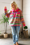 Painted Desert Button Up Pocketed Pullover