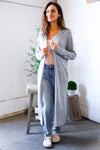 Cool Mornings Grey Open Duster Cardigan