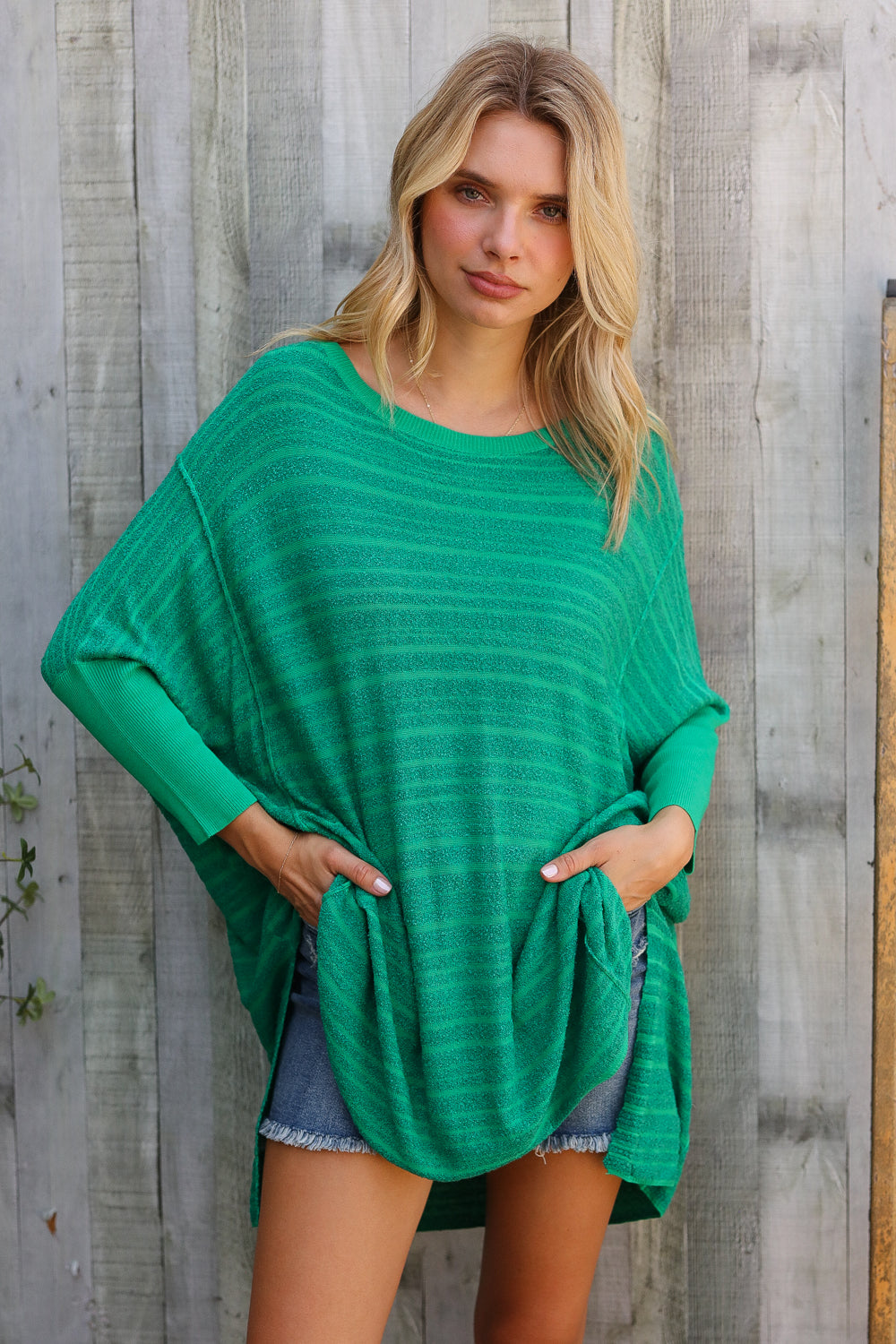 Golden Hour Green Hi Low Pullover