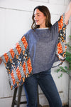 In A Paisley Daydream French Terry Poncho Top