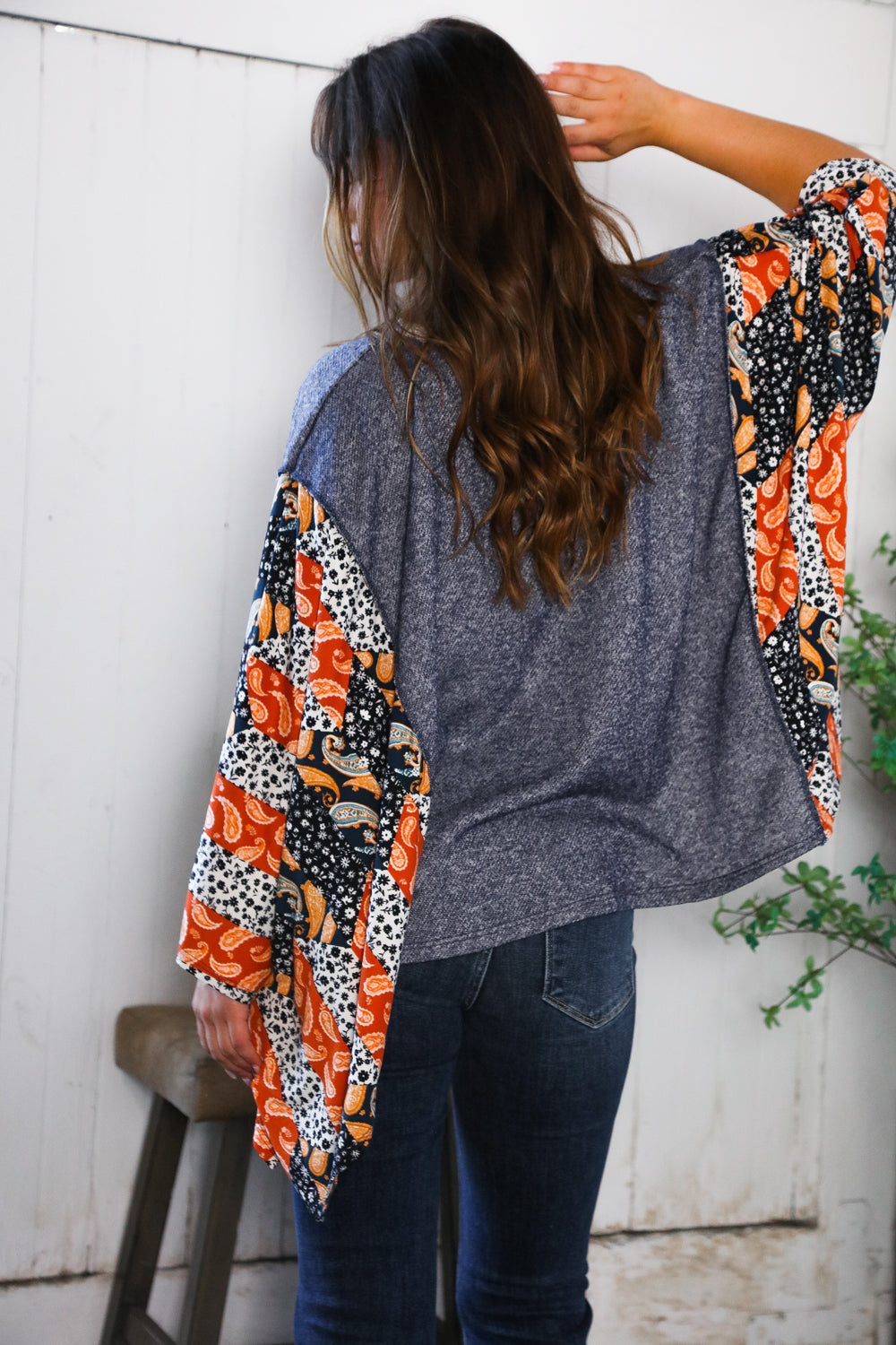 In A Paisley Daydream French Terry Poncho Top