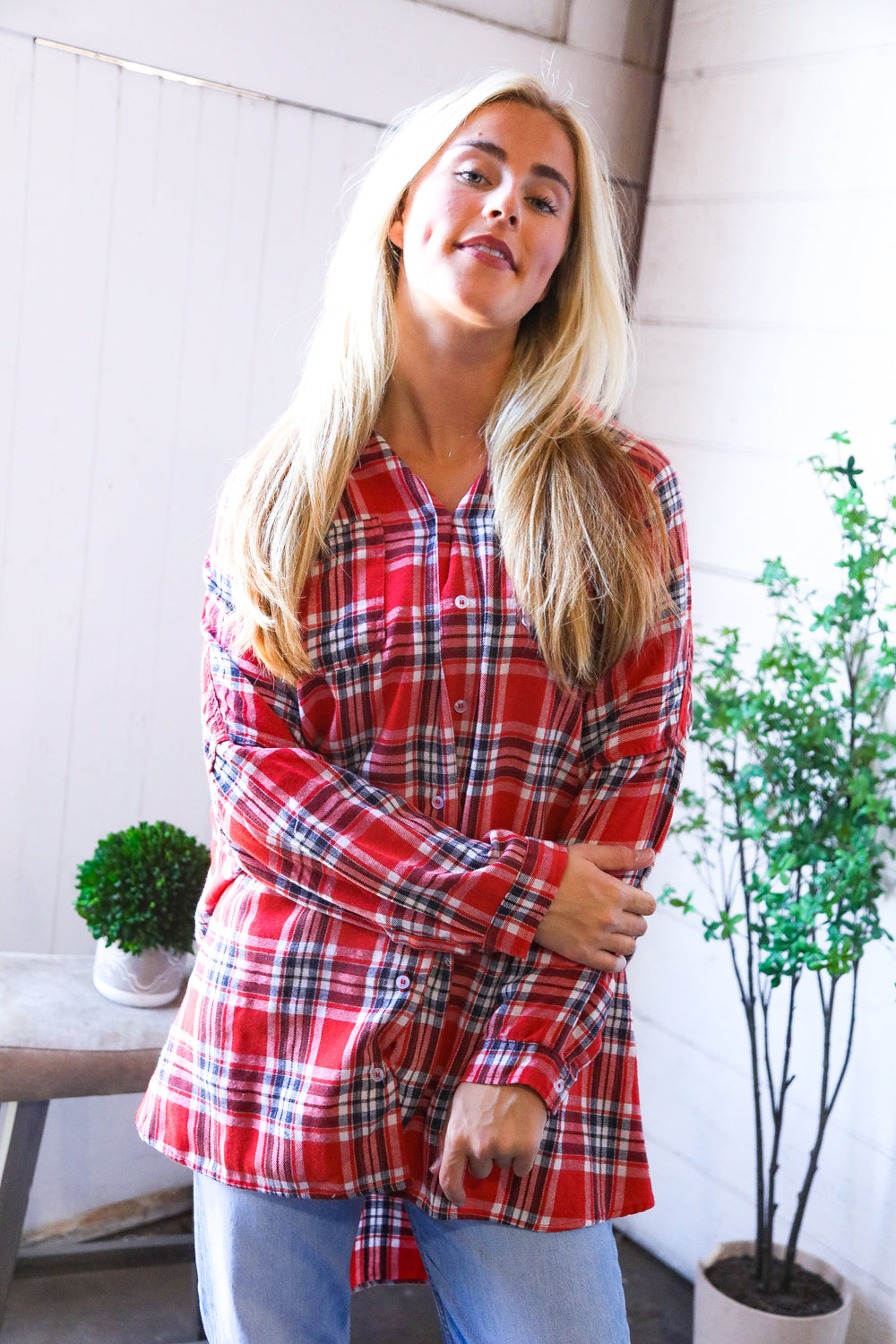 Riding on the Ranch Flannel Button-Up